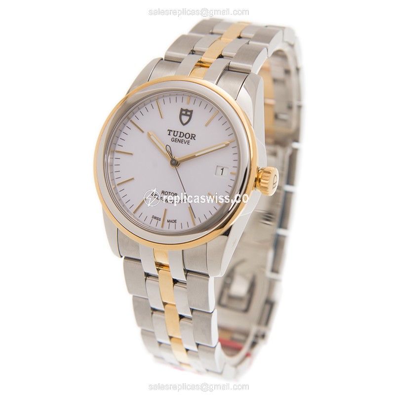 Tudor 55003-68053-WT GLAMOUR DATE Automatic 18kt Gold & Steel