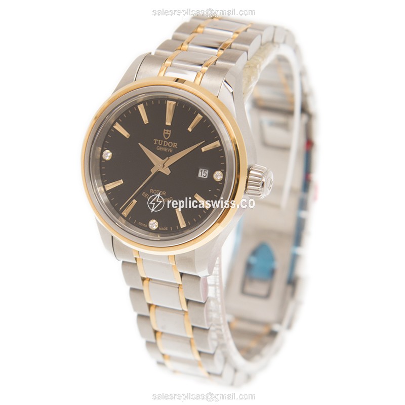 Tudor 12103-65013-369DI-BK STYLE Automatic 18kt Gold & Steel