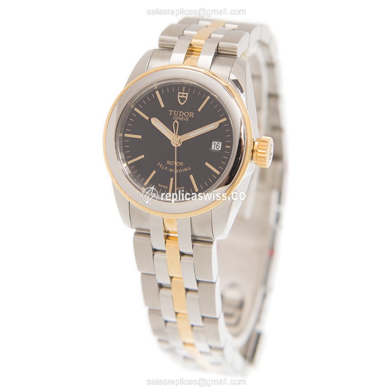 Tudor 51003-68013-BK GLAMOUR DATE Automatic 18kt Gold & Steel