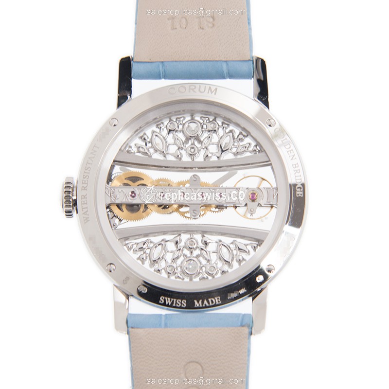 Corum 113.000.69/0F06 DG99G GOLDEN BRIDGE Manual Wind 18kt White Gold & Diamond