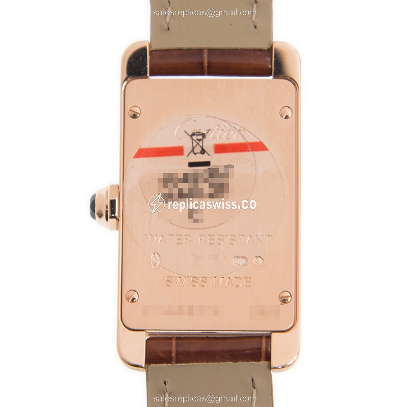 Cartier W2607456 TANK Quartz 18kt Rose Gold