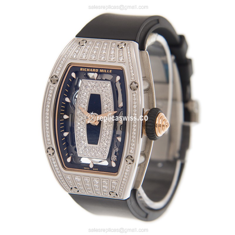 Richard Mille RM07-01 WG BLACK Automatic 18kt White Gold & Diamond