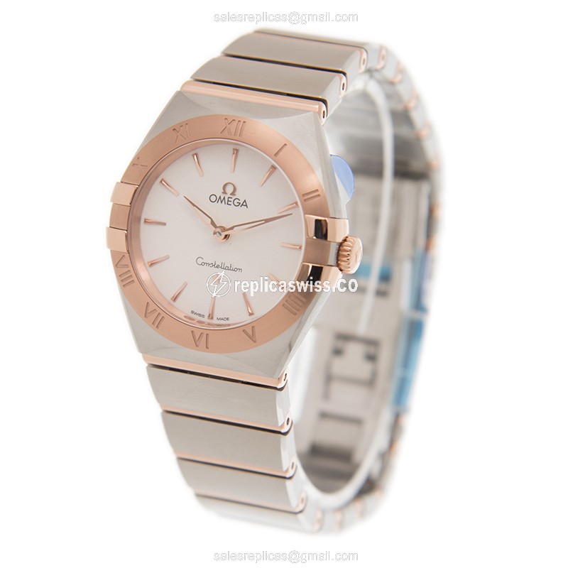 Omega 131.20.28.60.02.001 CONSTELLATION Quartz 18kt Rose Gold & Steel