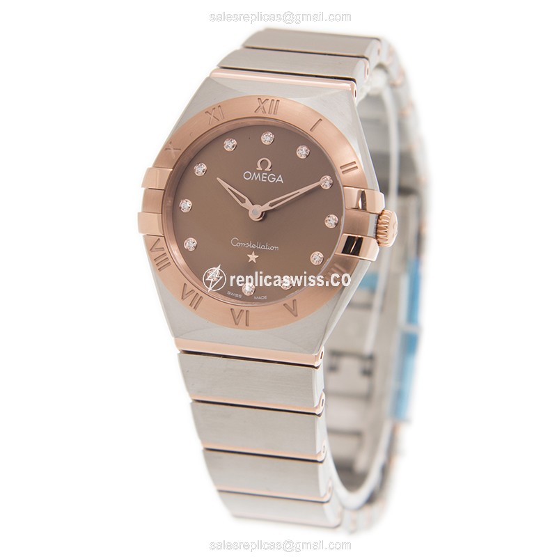 Omega 131.20.28.60.63.001 CONSTELLATION Quartz 18kt Rose Gold & Steel