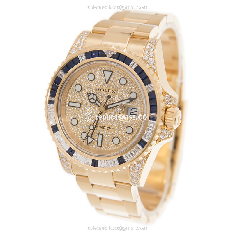 Rolex 116758SA-PAVE GMT-MASTER II Automatic 18kt Gold & Diamond