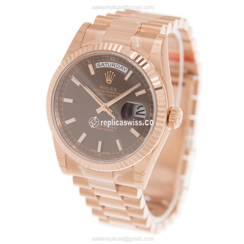 Rolex 118235BR_P DAY-DATE Automatic 18kt Rose Gold