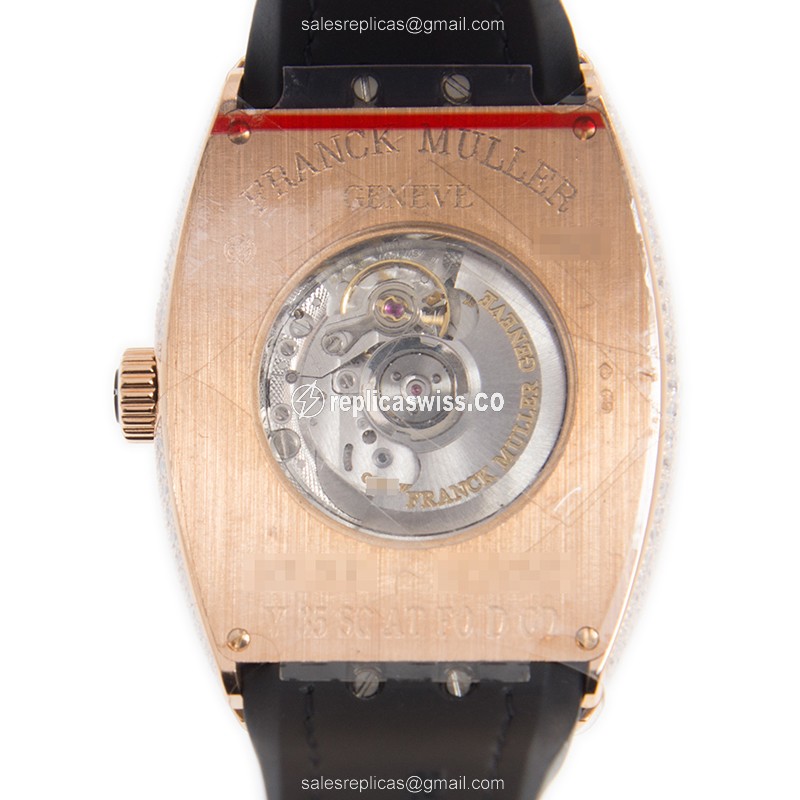 Franck Muller V 35 SC AT FO D CD (5N.NR) VANGUARD Automatic 18kt Rose Gold & Diamonds