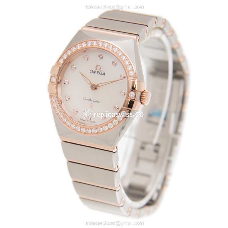 Omega 131.25.28.60.55.001 CONSTELLATION Quartz 18kt Rose Magic & Diamond