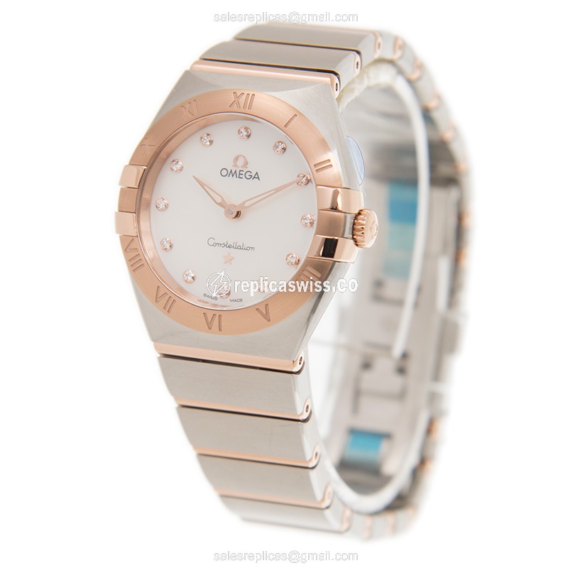 Omega 131.20.28.60.55.001 CONSTELLATION Quartz 18kt Rose Magic & Diamond