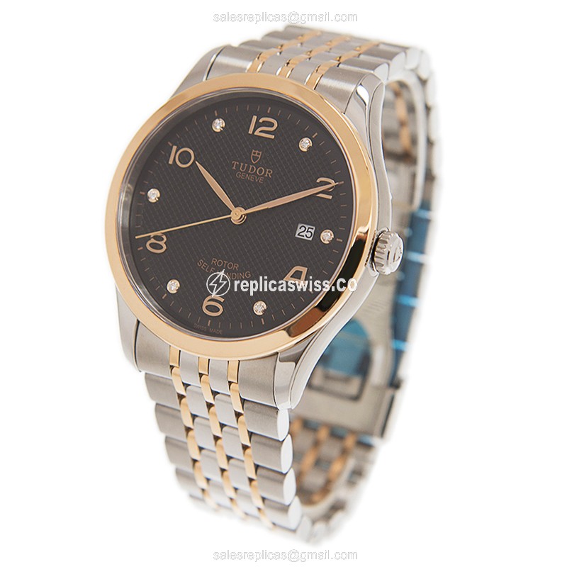 Tudor 91651-67071-6DI-BK 1926 Automatic 18kt Rose Gold & Steel