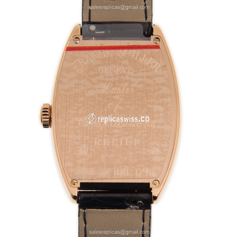 Franck Muller 2852 QZ REL D 1R (5N) - BLACK LONG ISLAND Quartz 18kt Rose Gold & Diamonds