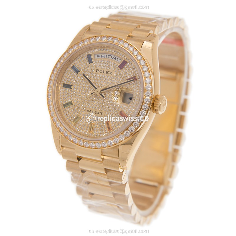 Rolex 128348RBR-0030 DAY-DATE Automatic 18kt Gold & Diamond