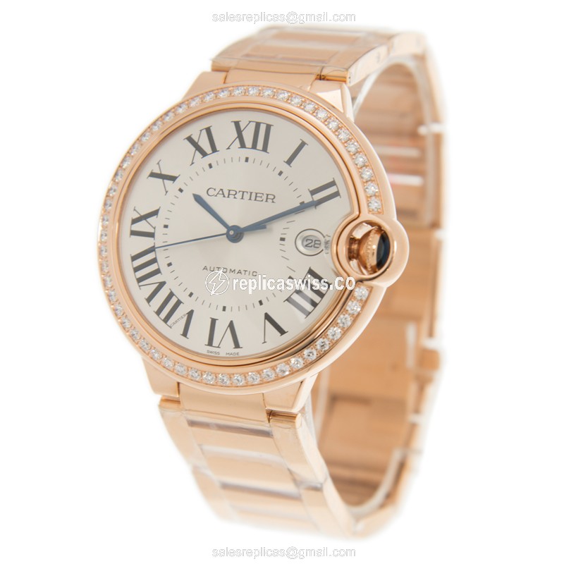 Cartier WJBB0038 BALLON BLEU Automatic 18kt Rose Gold & Diamonds