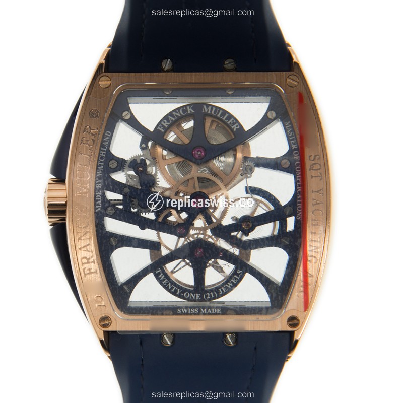 Franck Muller V 45 S6 SQT YACHTING ANC (5N.BL) VANGUARD Manual Wind 18kt Rose Gold