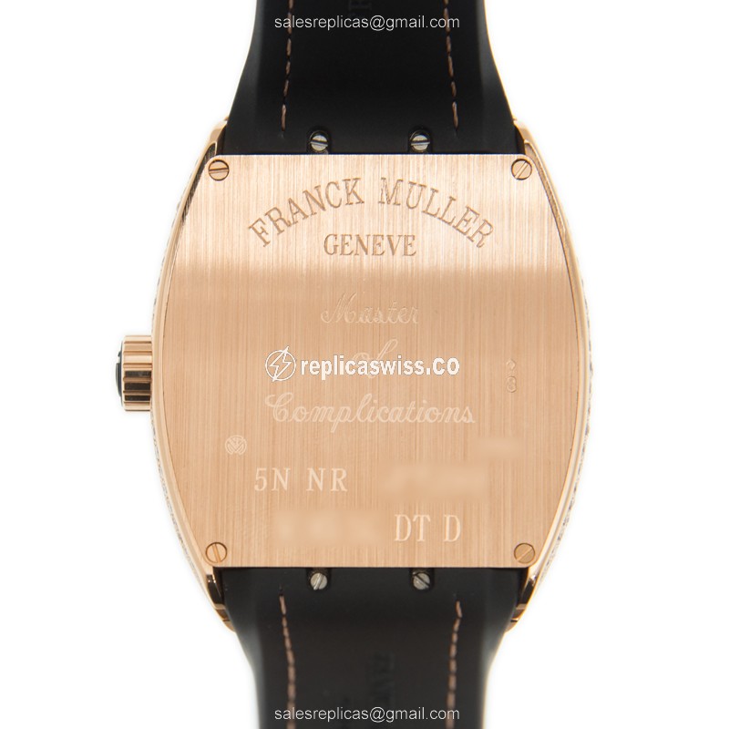 Franck Muller V 45 SC DT D (5N.NR) VANGUARD Automatic 18kt Rose Gold & Diamonds