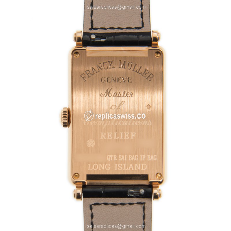 Franck Muller 952 QZ REL QTR SAI BAG 1P BAG (5N) LONG ISLAND Quartz 18kt Rose Gold & Diamonds