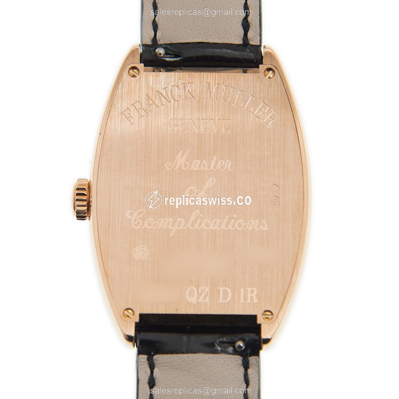 Franck Muller 2852 QZ D 1R (5N) - BLACK STRAP MASTER OF COMPLICATION Quartz 18kt Rose Gold & Diamonds