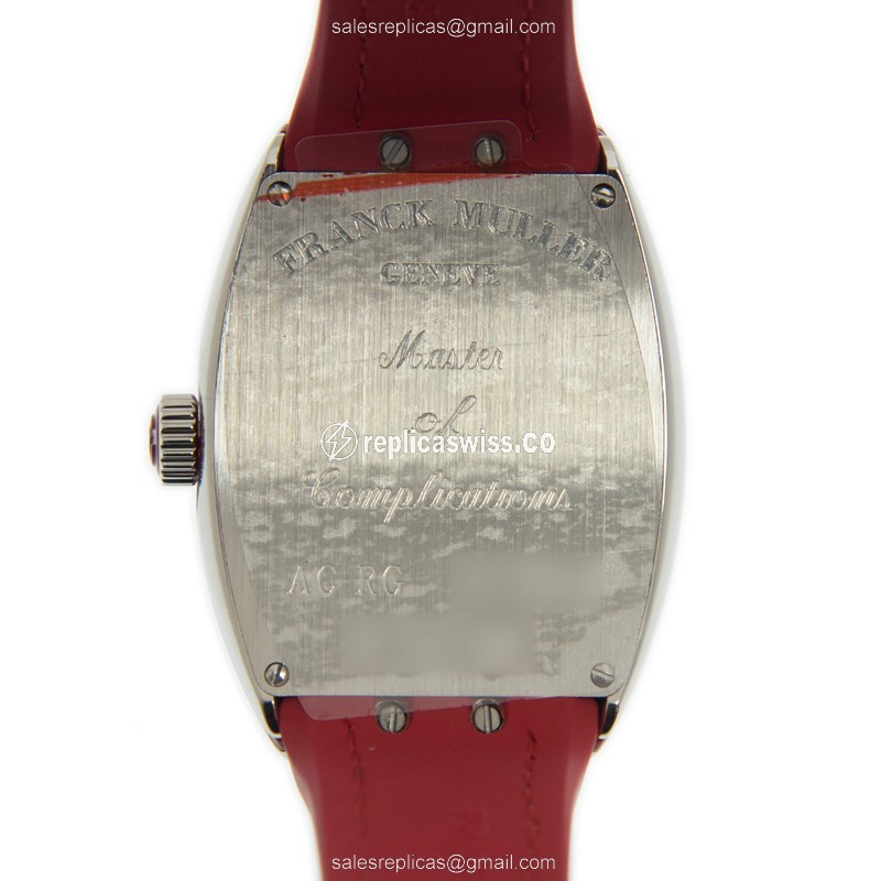 Franck Muller V 32 QZ (AC.RG) - WHITE VANGUARD Quartz Stainless Steel