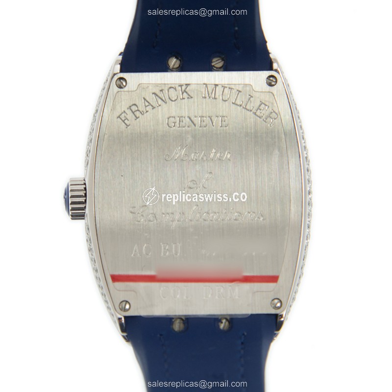 Franck Muller V 32 QZ D COL DRM (AC.BU) VANGUARD Quartz Stainless Steel & Diamonds