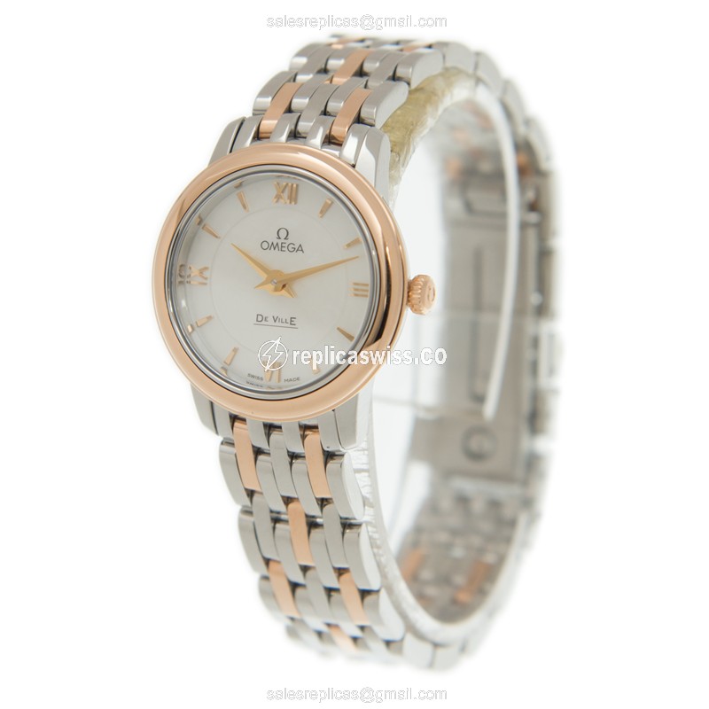 Omega 424.20.24.60.05.002 DE VILLE Quartz 18kt Rose Gold & Steel