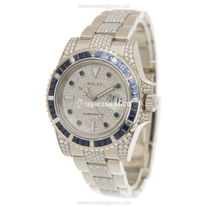 Rolex 116659SABR-PAVED8DI_DIAO SUBMARINER Automatic 18kt White Gold & Sapphire
