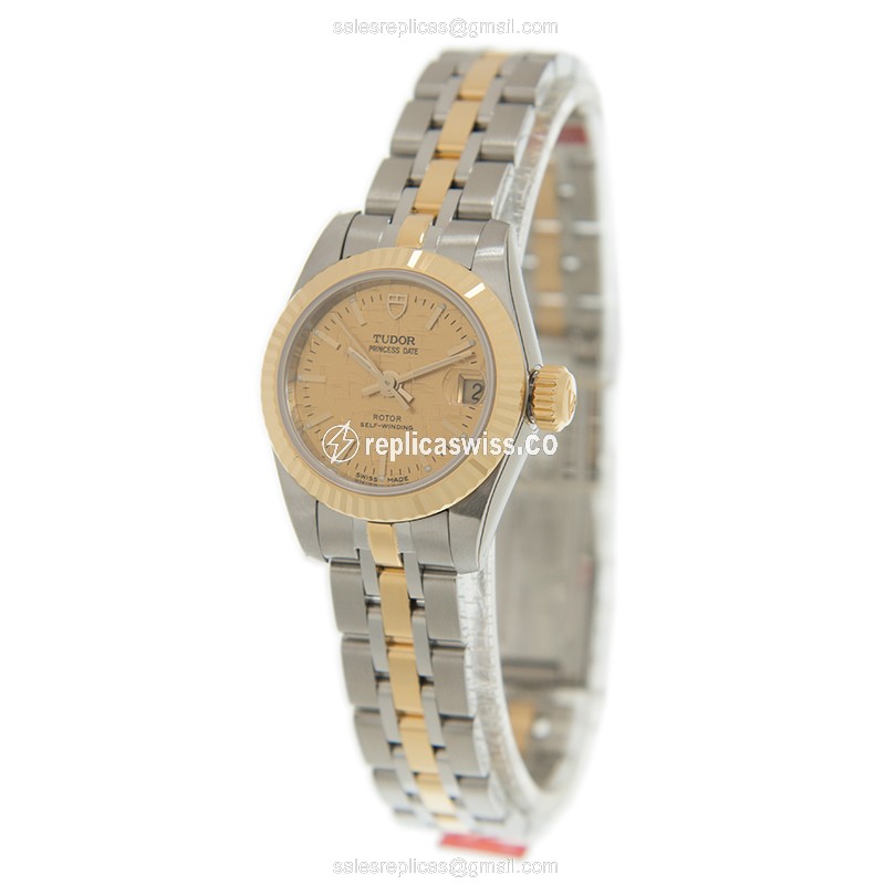 Tudor 92513-62423-CHCL PRINCESS DATE Automatic 18kt Gold & Steel