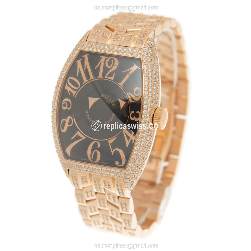 Franck Muller 8880 DM D (5N) DOUBLE MYSTERY Automatic 18kt Rose Gold & Diamonds