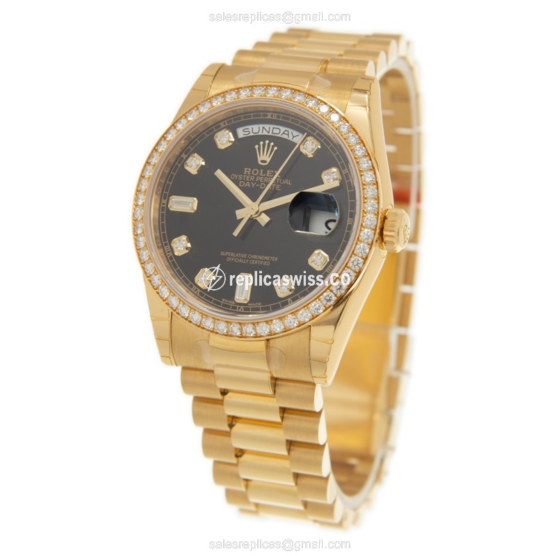 Rolex 118348ABK_P DAY-DATE Automatic 18kt Gold & Diamond