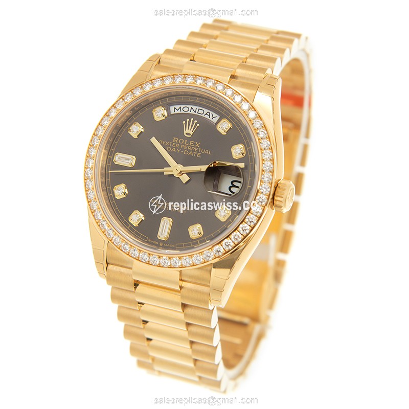 Rolex 128348RBR-0005 DAY-DATE Automatic 18kt Gold & Diamond