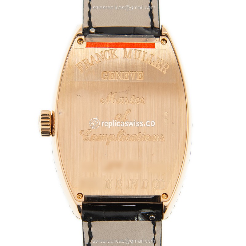 Franck Muller 7880 H R JN D CD (5N)-BLACK STRAP CINTREE CURVEX Automatic 18kt Rose Gold & Diamonds