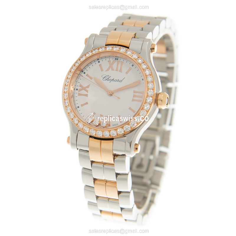 Chopard 278590-6004 HAPPY SPORT Quartz 18kt Rose Gold & Steel