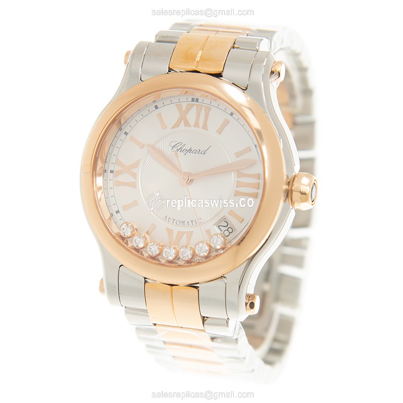 Chopard 278559-6002 HAPPY SPORT Automatic 18kt Rose Gold & Steel