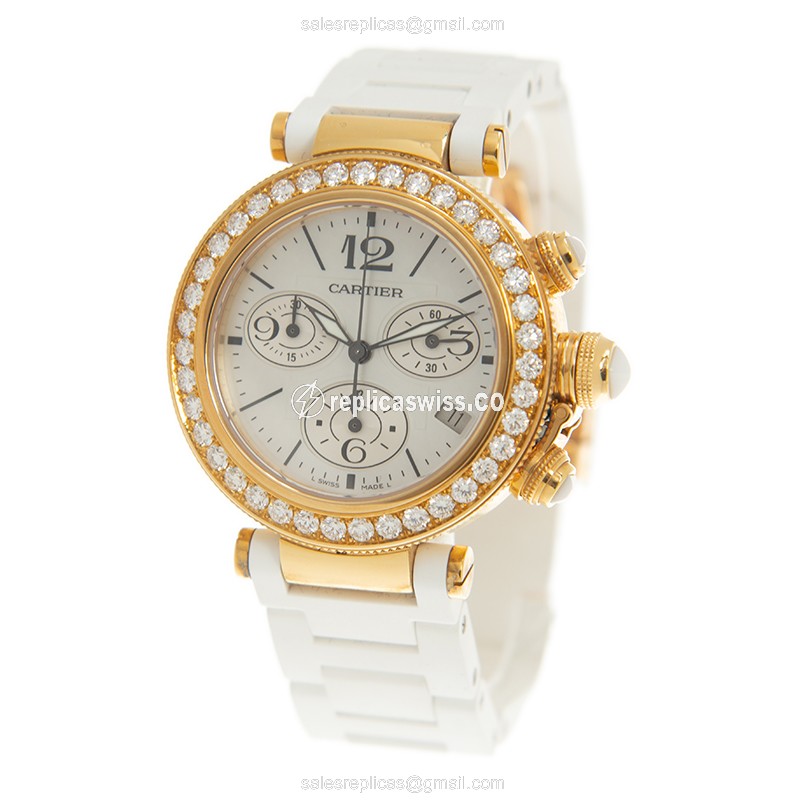Cartier WJ130009 PASHA DE CARTIER Quartz 18kt Gold & Diamond