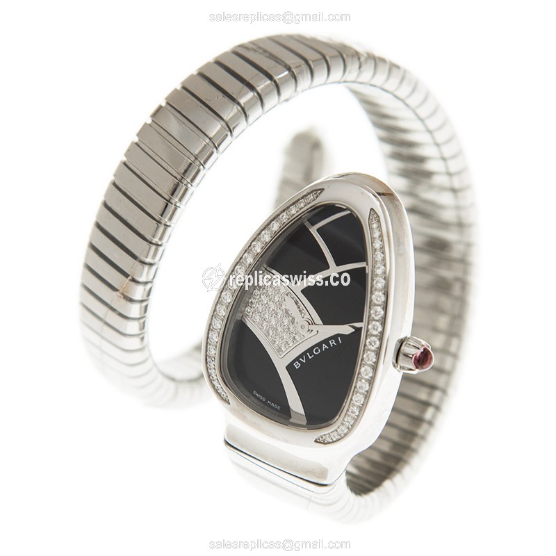 Bulgari SP35BD1SDS.1T SERPENTI Quartz Stainless Steel & Diamonds