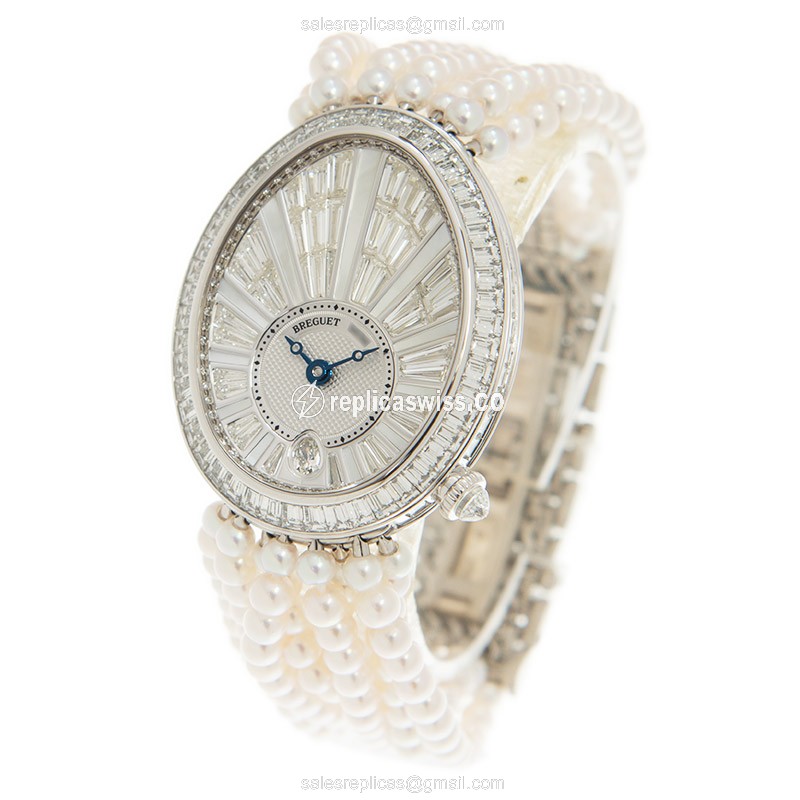 Breguet 8939BB/6D/J49/DD0D REINE DE NAPLES Automatic 18kt White Gold & Diamond