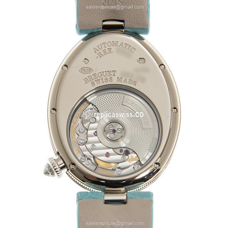 Breguet 8918BB/28/964/D00D REINE DE NAPLES Automatic 18kt White Gold & Diamond