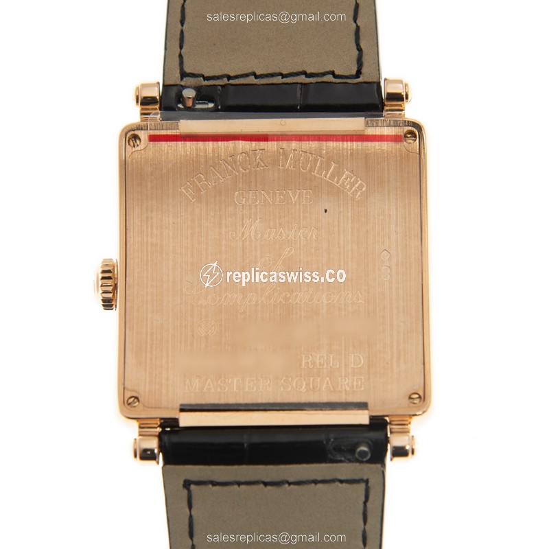 Franck Muller 6002 M QZ REL D (5N)-BK MASTER SQUARE Quartz 18kt Rose Gold & Diamonds