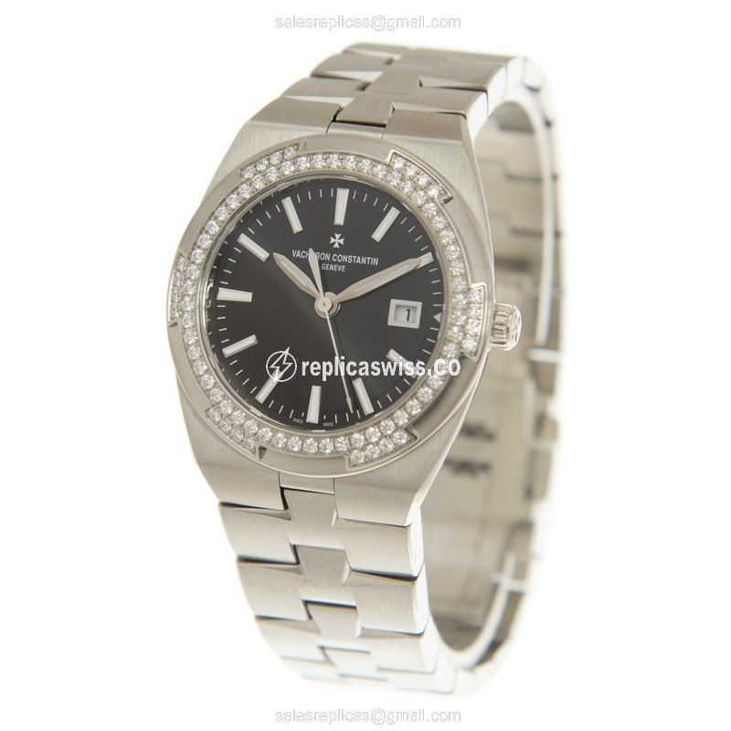 Vacheron Constantin 1205V/100A-B591 OVERSEAS Quartz Stainless Steel & Diamonds