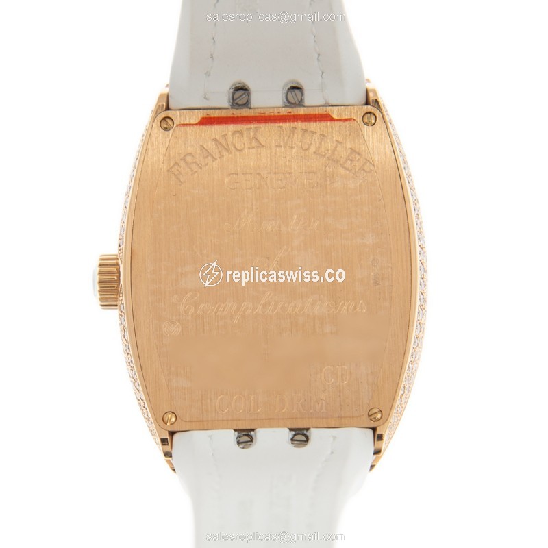 Franck Muller V 35 QZ D CD COL DRM (5N.BC) VANGUARD Quartz 18kt Rose Gold & Diamonds