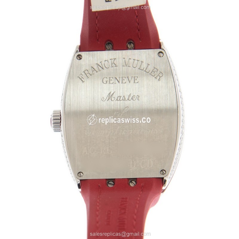 Franck Muller V 35 QZ D CD (AC.RG) VANGUARD Quartz Stainless Steel & Diamonds