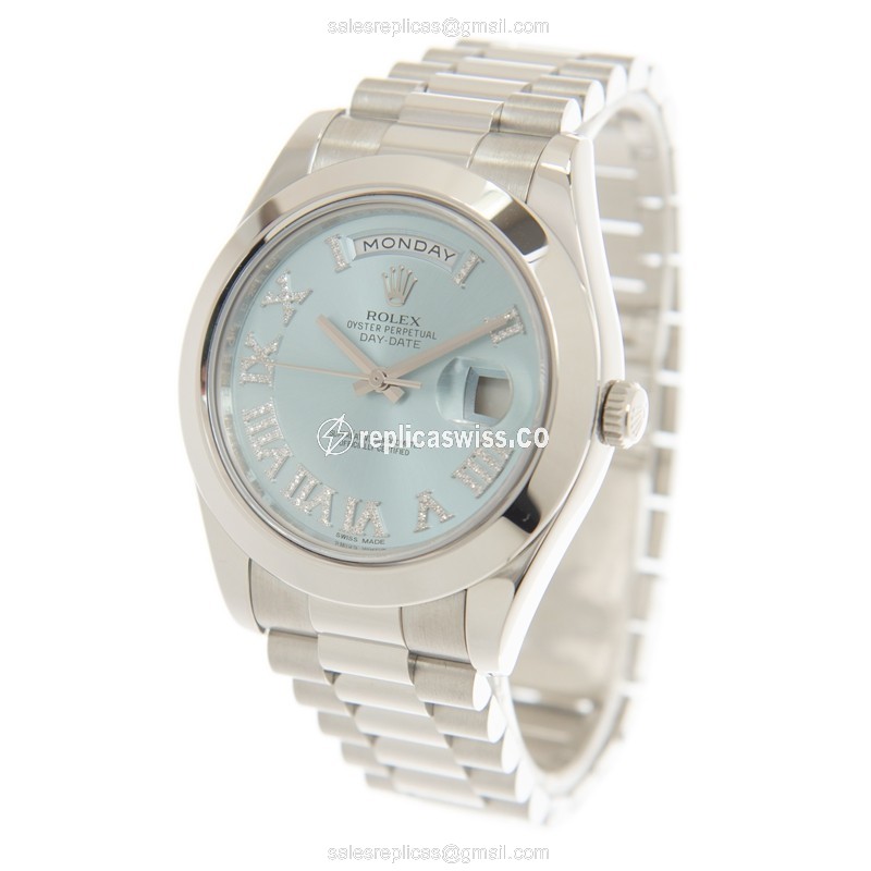 Rolex 218206-I44.IXICEBL_P DAY-DATE Automatic 18kt White Gold