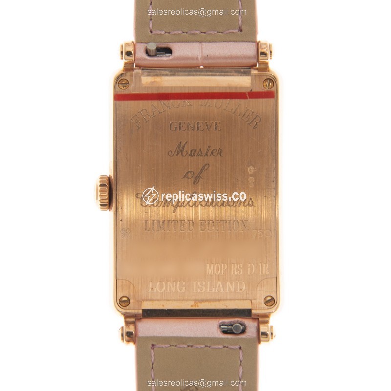 Franck Muller 952 QZ REL 8CD MOP RS D 1R (5N)-PINK LONG ISLAND Quartz 18kt Rose Gold & Diamonds
