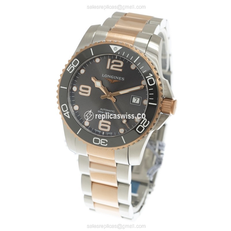 Longines L3.781.3.78.7 CONQUEST Automatic 18kt Rose Gold & Steel