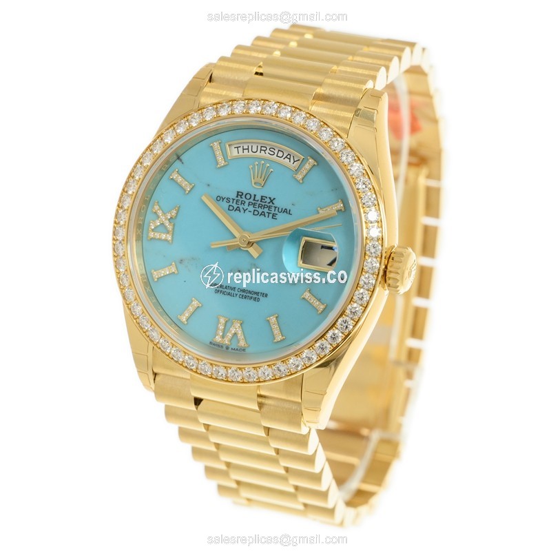 Rolex 128348RBR-0037 DAY-DATE Automatic 18kt Gold & Diamond