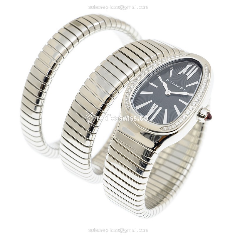Bulgari SP35BSDS2T SERPENTI TUBOGAS Quartz Stainless Steel & Diamonds