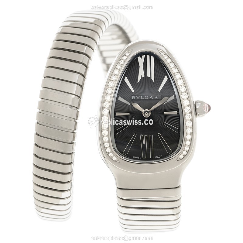 Bulgari 103434 SERPENTI TUBOGAS Quartz Stainless Steel & Diamonds