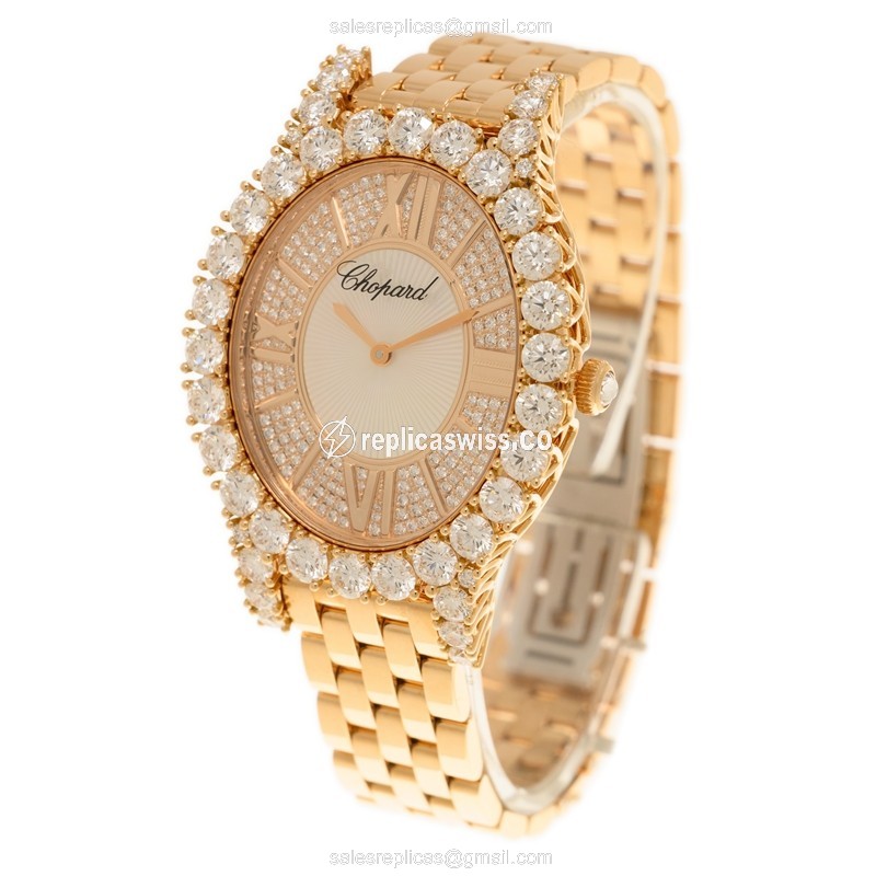 Chopard 109383-5001 L HEURE DU DIAMANT Quartz 18kt Rose Gold & Diamonds