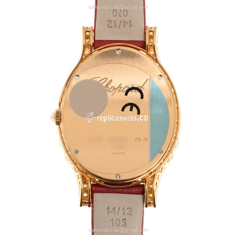 Chopard 139383-5001 HAPPY SPORT Quartz 18kt Rose Gold & Diamonds