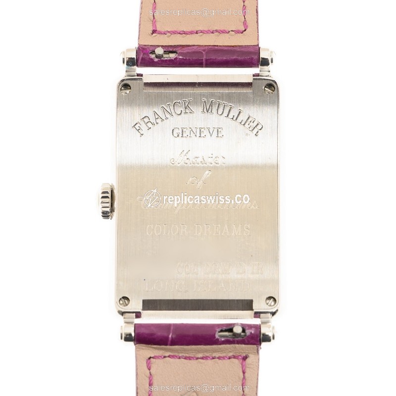 Franck Muller 952 QZ COL DRM D 1R (OG)-PURPLE STRAP LADIES COLLECTION Quartz 18kt White Gold & Diamond