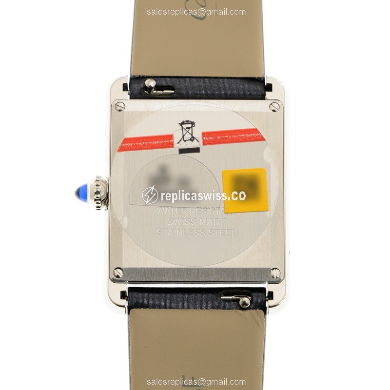 Cartier W4TA0017 TANK Quartz Stainless Steel & Diamonds